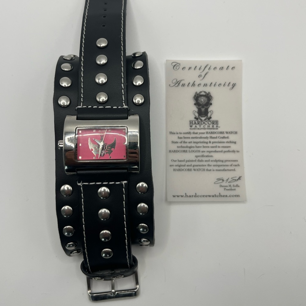 🖤 HCW Hardcore Watches Studded Leather Wristwatch 🖤